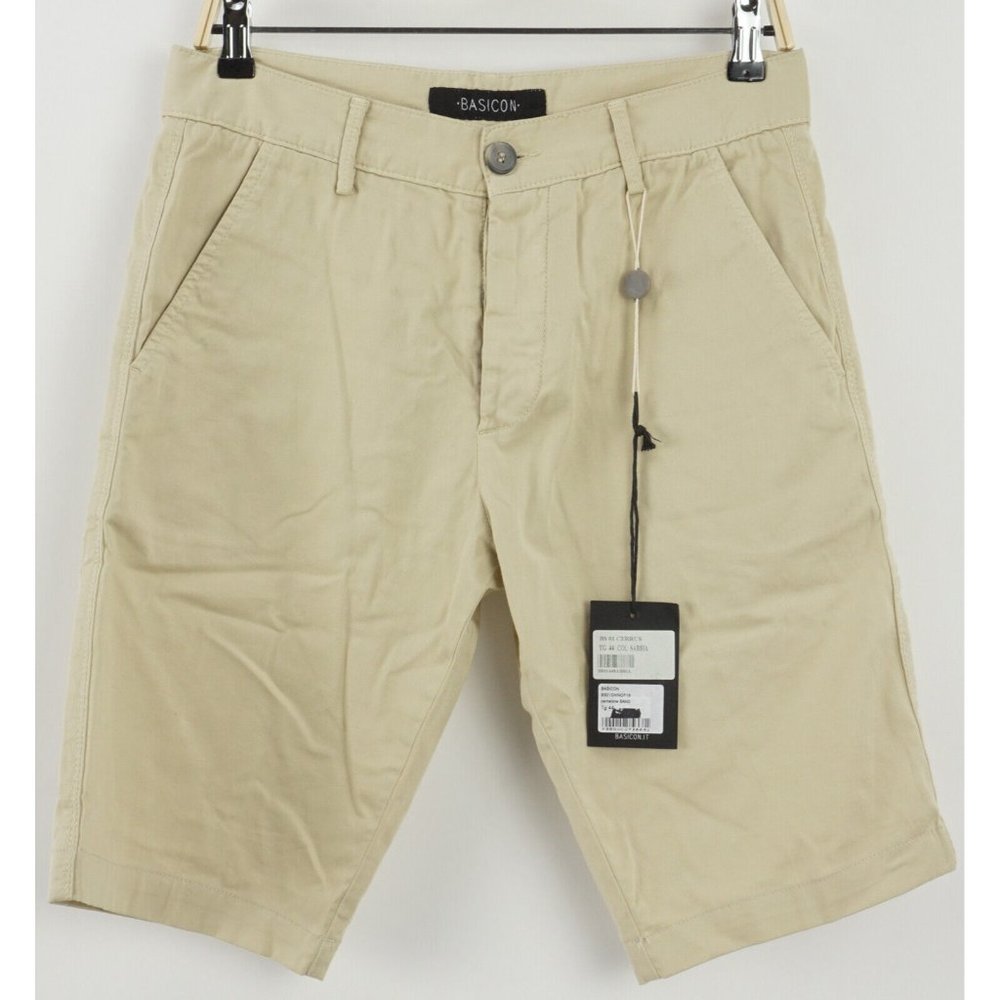 New Basicon Cerrus Men's US 28 Sand Beige Twill Flat Front Button Fly Shorts